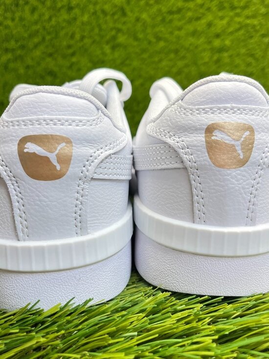 Puma Court Leather Womens Size 9 White Gold Athletic Lifestyle Shoes Sneakers - Picture 6 of 10